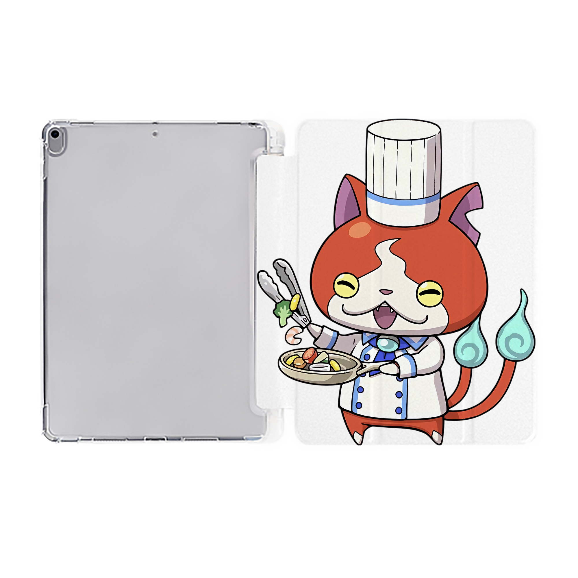 （画像用） 妖怪ウォッチ Yo-kai Watch IPad ケース ペン収納付き 三つ折りスタンド PUレザー×シリコン 対応機種9.5/10.5/10.9インチ